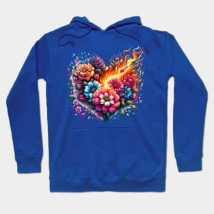 Coeur en feu Hoodie